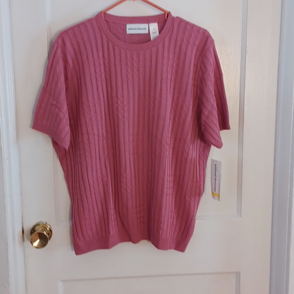 Alfred Dunner women's knit top women's size medium rosedust color